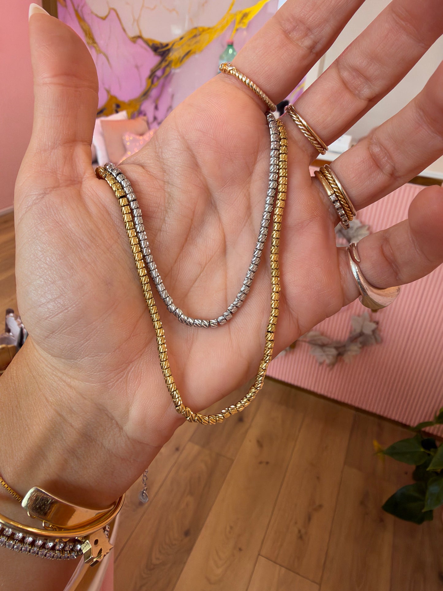 Collana Diamantata Martellata
