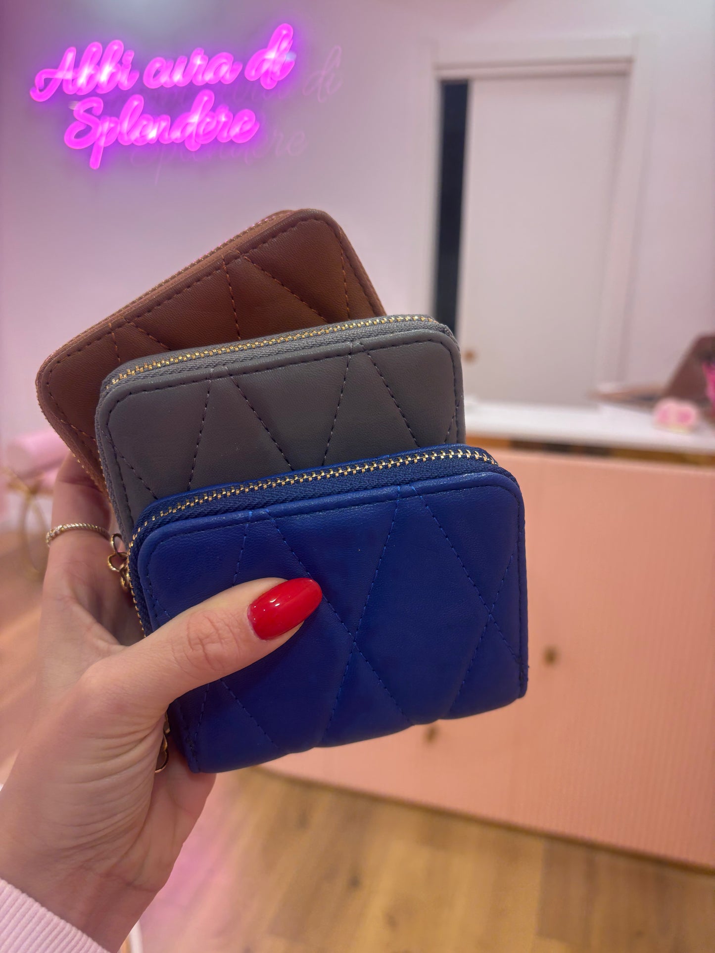 Mini portafoglio zip