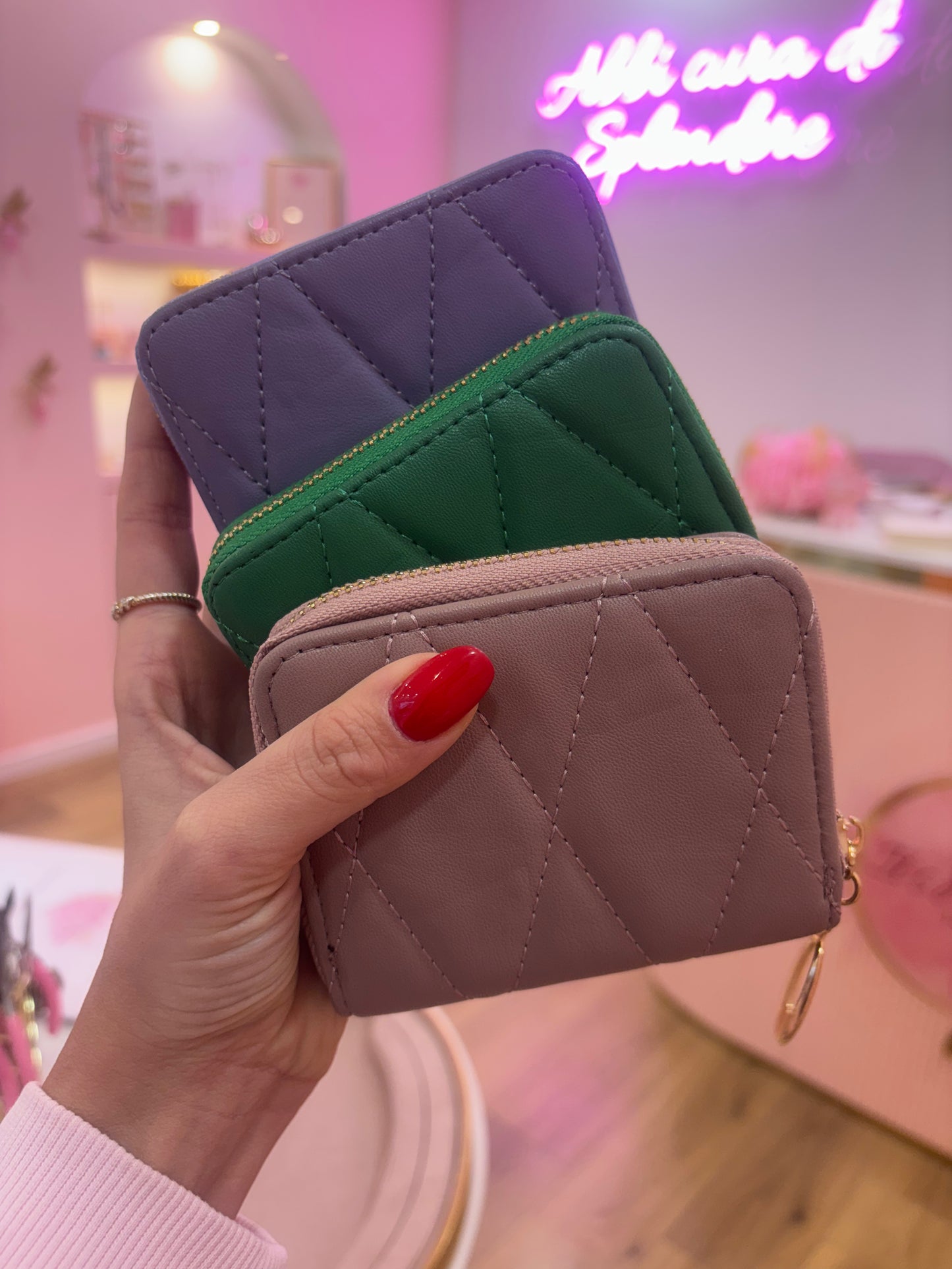 Mini portafoglio zip