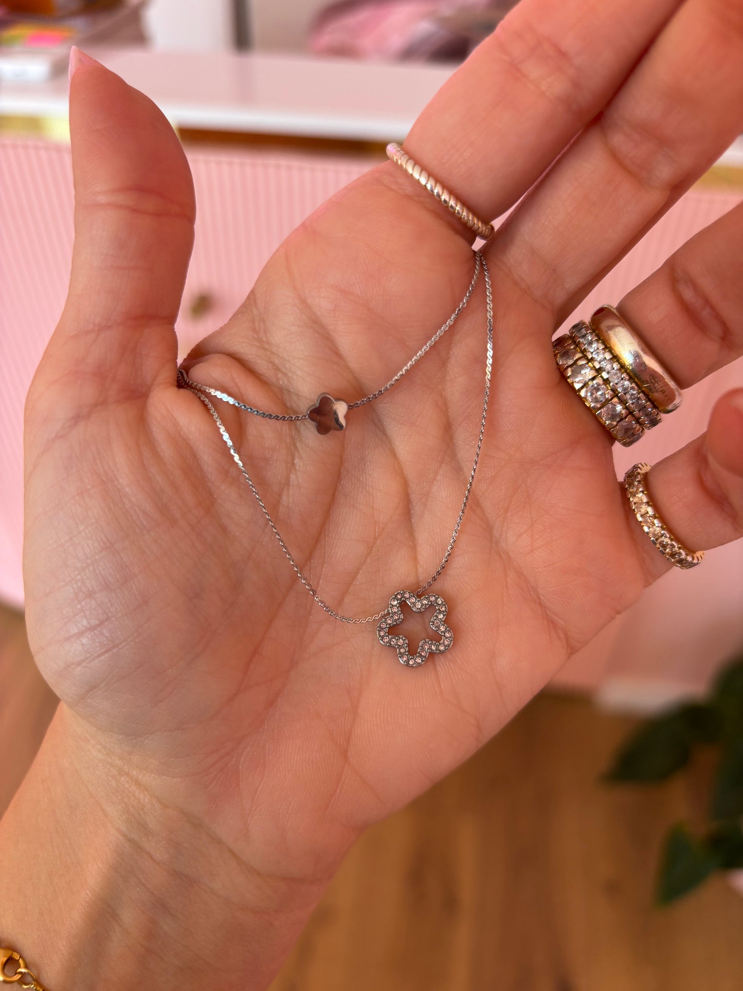 Collana Doppio Quadrifoglio