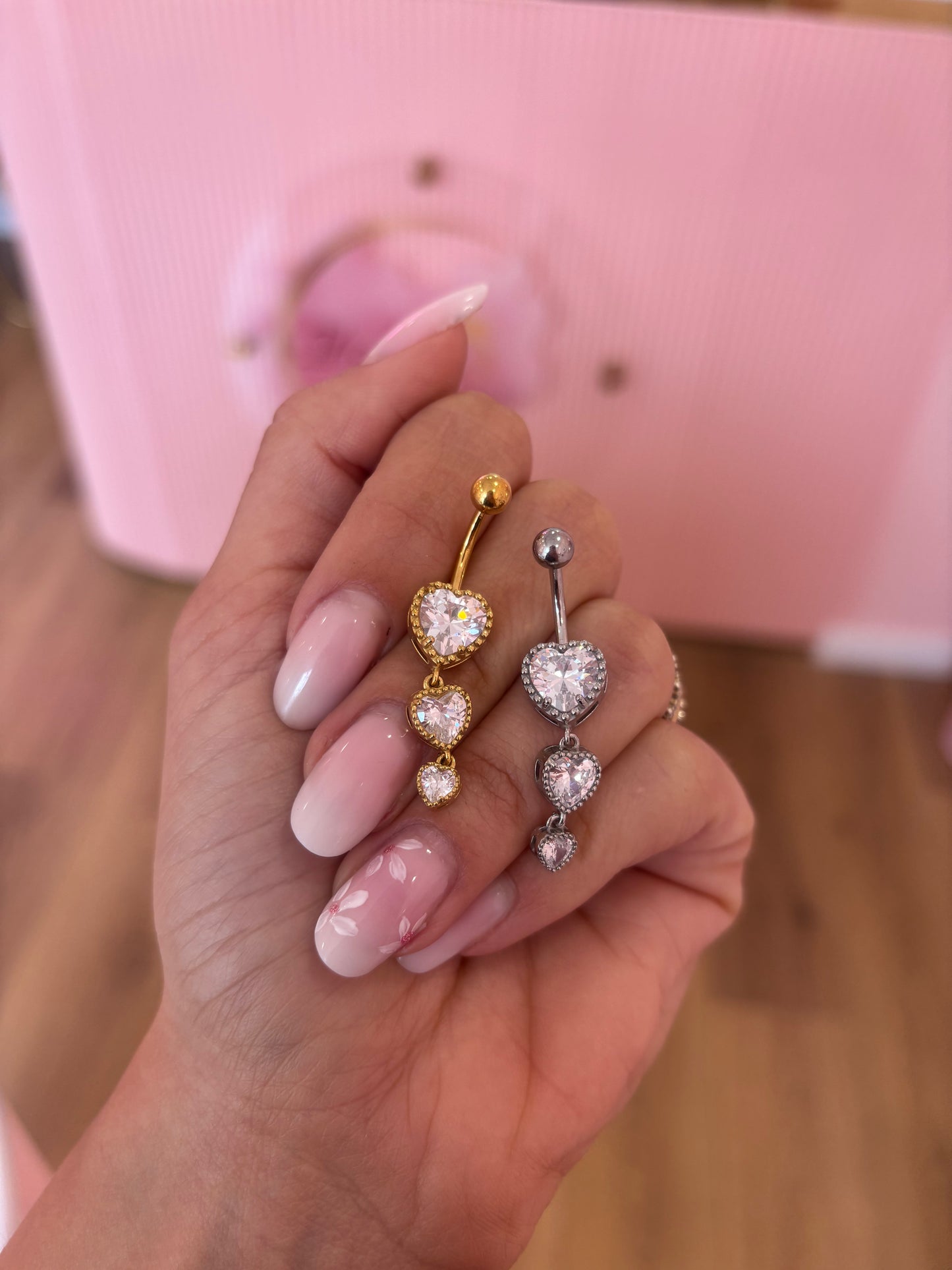 Piercing Ombelico Cuore di Cristallo