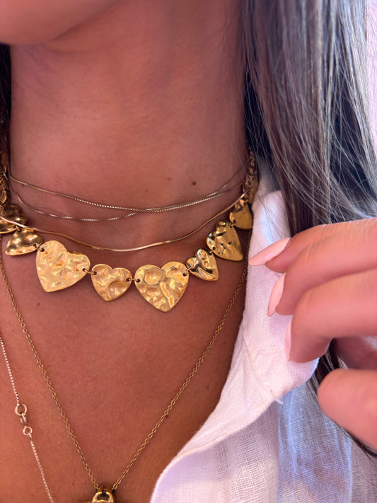 Collana Cuori Martellati