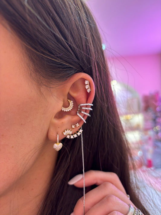 Earcuff Abbraccio con Catenella