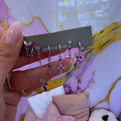 Set Farfallina e Crocetta Fucsia