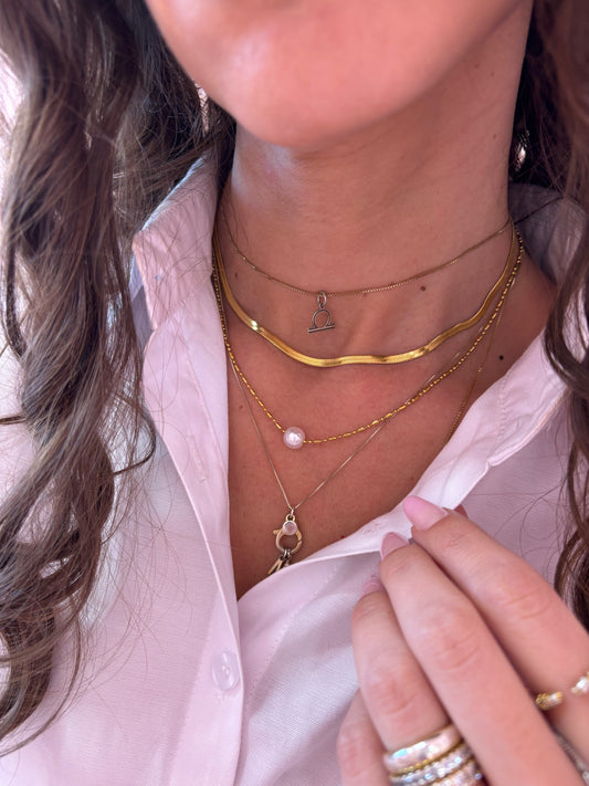 Collana Doppio Filo Perla