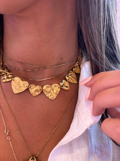 Collana Cuori Martellati