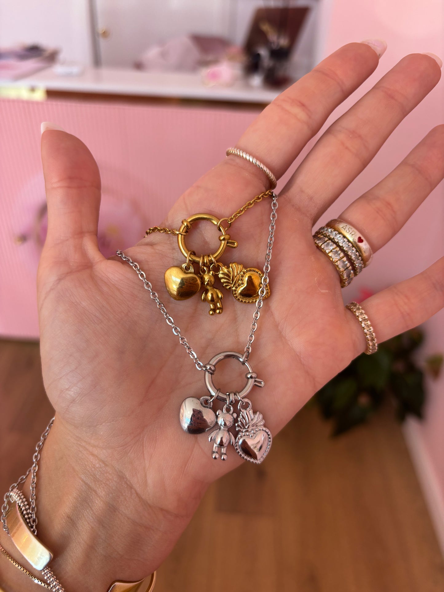 Collana Ciambellina Cuori & Orsetto