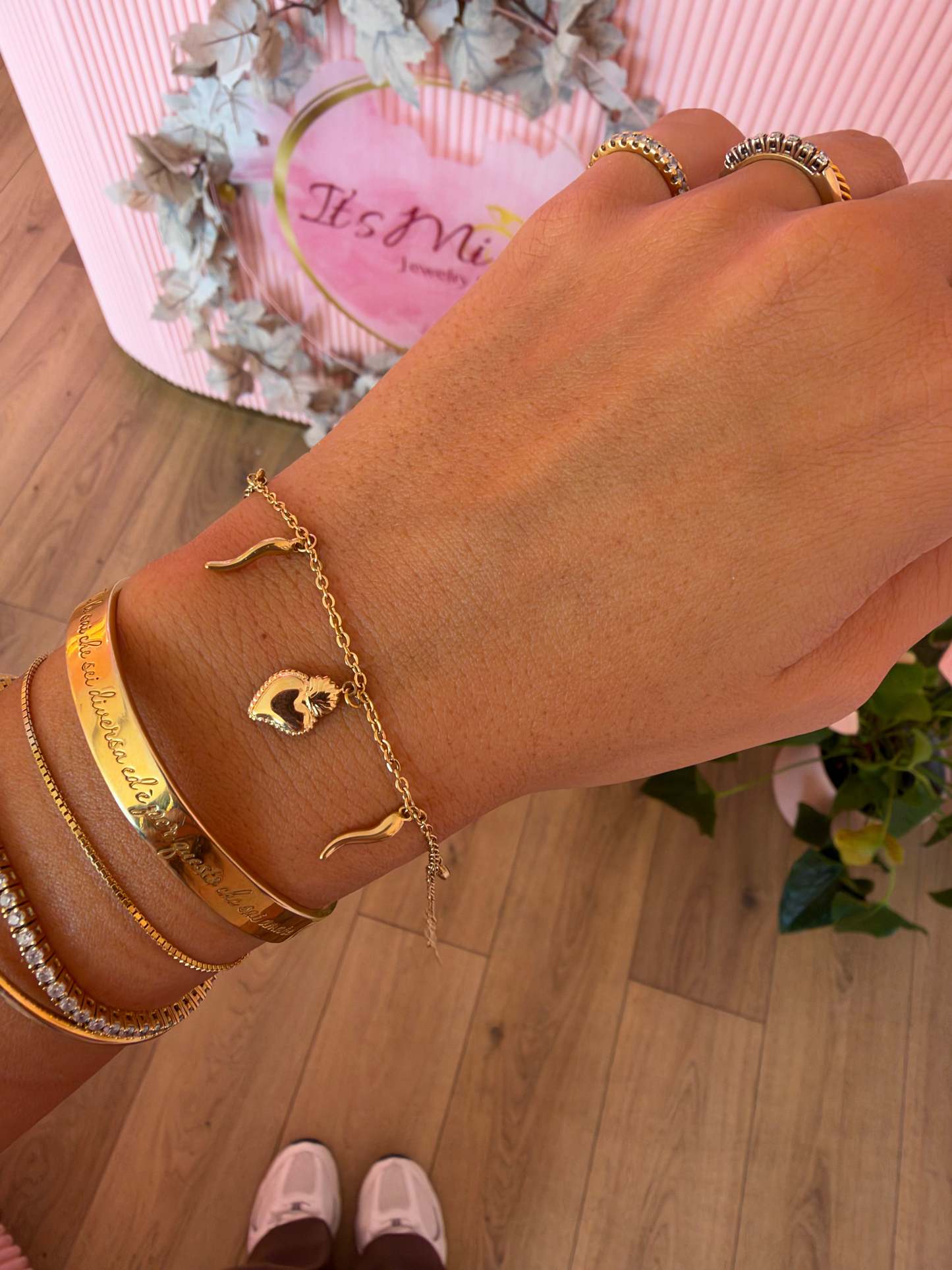 Bracciale Cuore Sacro e Cornetti
